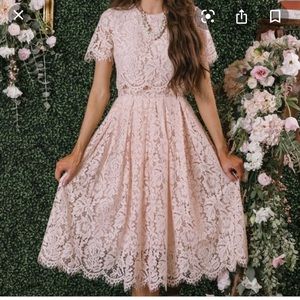 Blush Pink Lace Dress